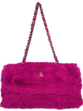 Chanel Pink Rabbit Fur Tote Handbag